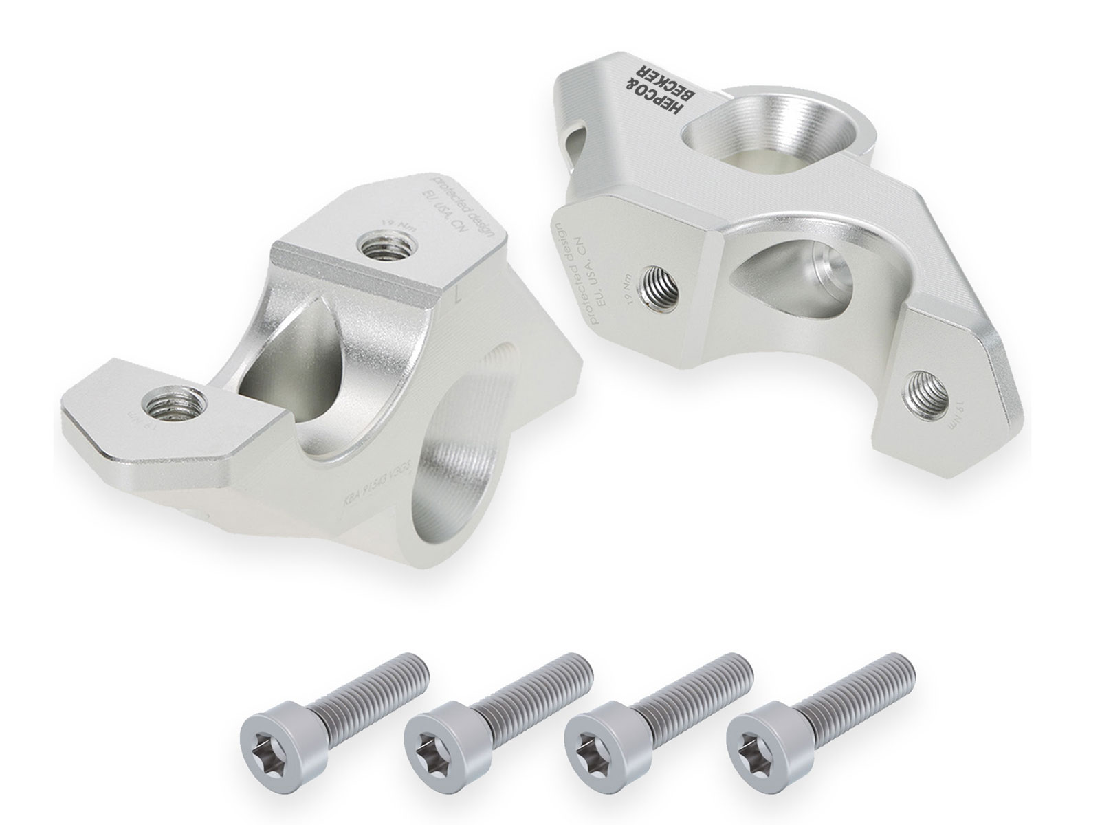 Lenkererhöhung mit Versatz 30 mm hoch, 33 mm zurück, silber für BMW R 1300 GS (2023-)