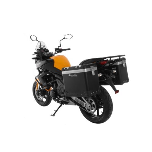 Motorrad Alukoffer System ZEGA Pro And-Black 38/38 Liter mit Stahlträger schwarz für Kawasaki Versys 650 (2010-2014)