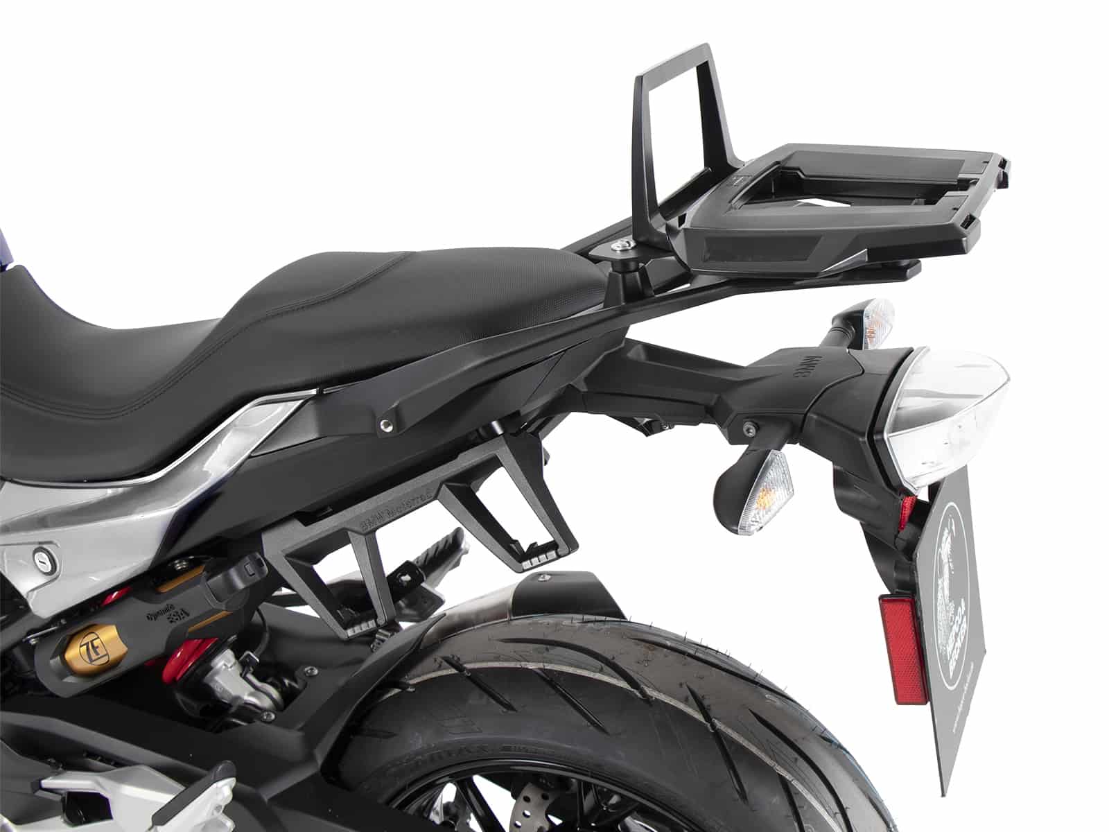 Alurack Topcaseträger schwarz für Kombination mit Originalgepäckbrücke für BMW F 900 XR (2025-)