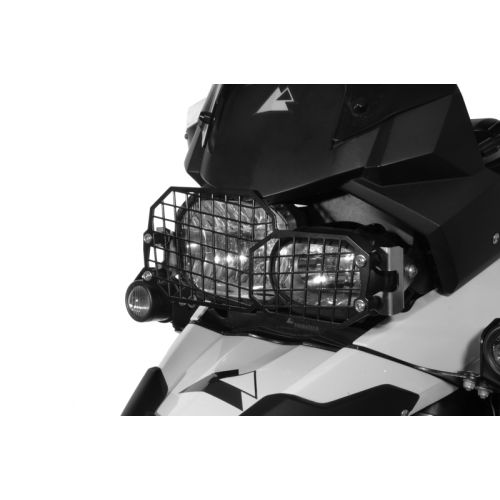 Scheinwerferschutz Edelstahl schwarz mit Schnellverschluss für BMW F650GS(Twin)/F700GS/F800GS/F800GS Adventure *OFFROAD USE ONLY*