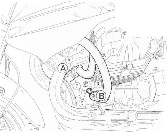 Motorschutzbügel schwarz für Moto Guzzi 1200 Sport (2007-2008)