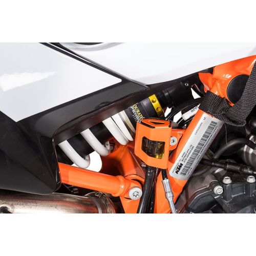 Schutz Bremsflüssigkeitsbehälter, hinten orange für KTM 890 Adv/ Adv R/ 790 Adv / Adv R/ 1290 S Adv (2021-)/ 1390 S Adv/ Husqvarna Norden 901