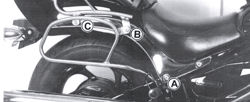 Rohr-Ledertaschenhalter chrom für Suzuki M 800 Intruder (2005-2009)