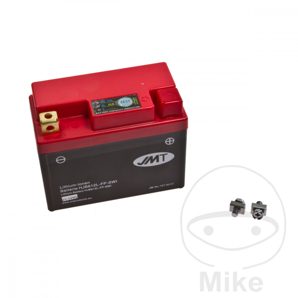 Batterie Motorrad HJB612L-FP 6VJMT Lithium-Ionen mit Anzeige Wasserdicht