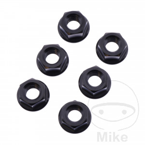 Mutter Kettenrad Satz JMP Bolt M8X1.25 mm Edelstahl V4A schwarz
