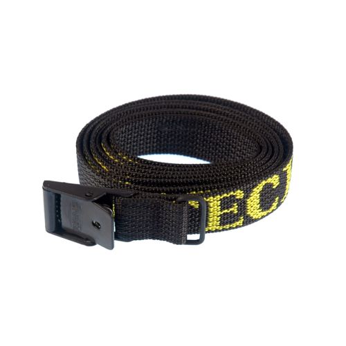 ARNO Spannriemen, 18 mm schwarz, 75 cm mit verzinkter Schnalle und gelbem  TOURATECH Logo