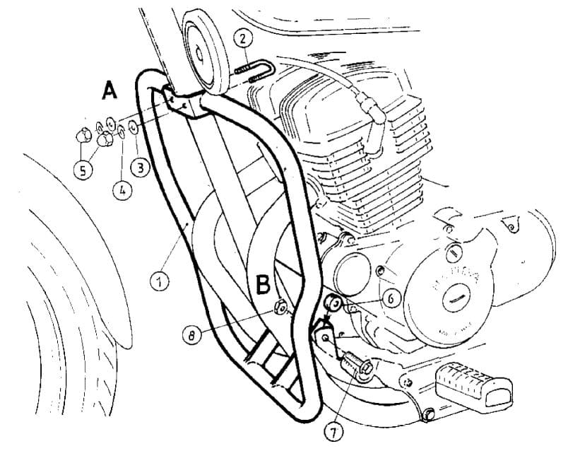 Motorschutzbügel chrom für Honda CMX 250 Rebel (1996-2001)