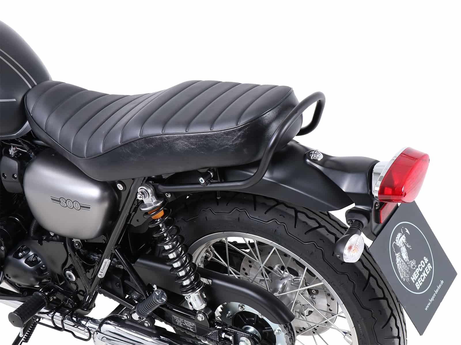 Soziushaltegriff schwarz für Kawasaki W 800 Street / Cafe / Standard (2019-2025)