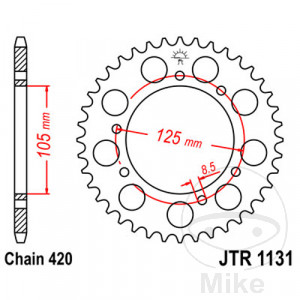Kettenrad 48Z Teilung 420 Innendurchmesser 105 Lochkreis 125
