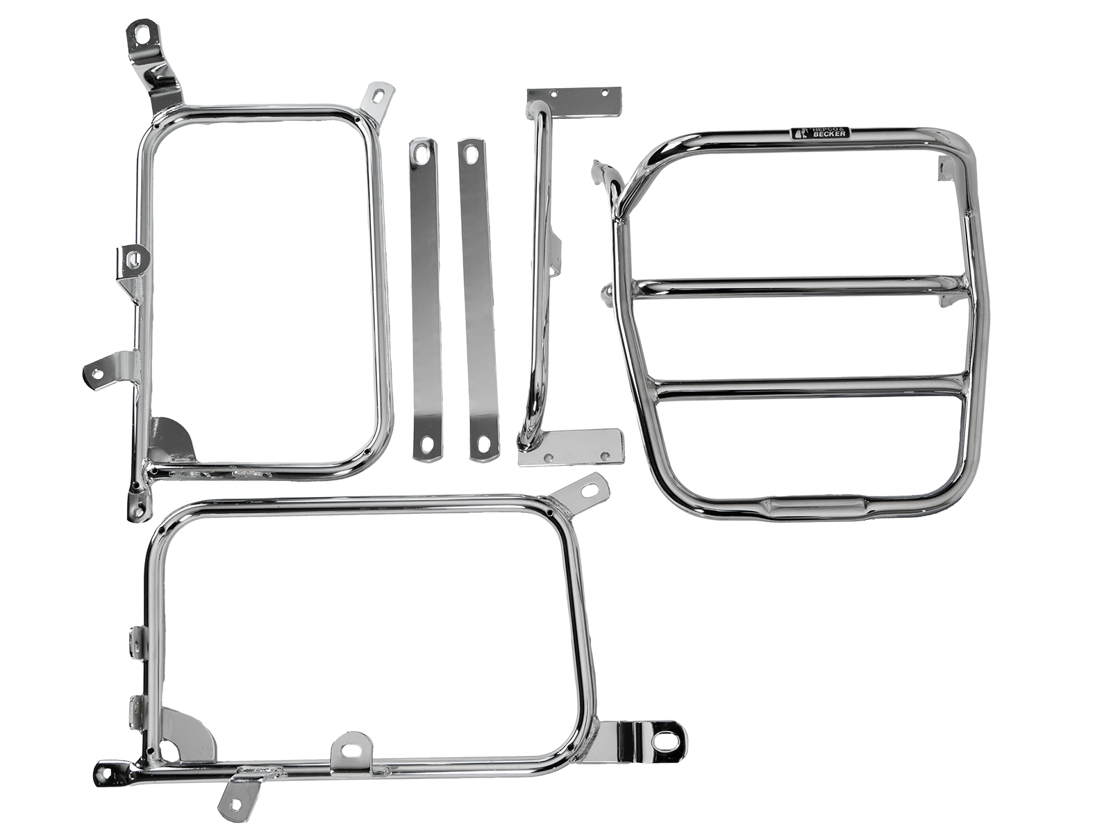 Komplettträgerset (Seitenkofferträger und Rohrgepäckbrücke Topcaseträger) chrom für Honda GL 1100/DL (1982-1983)