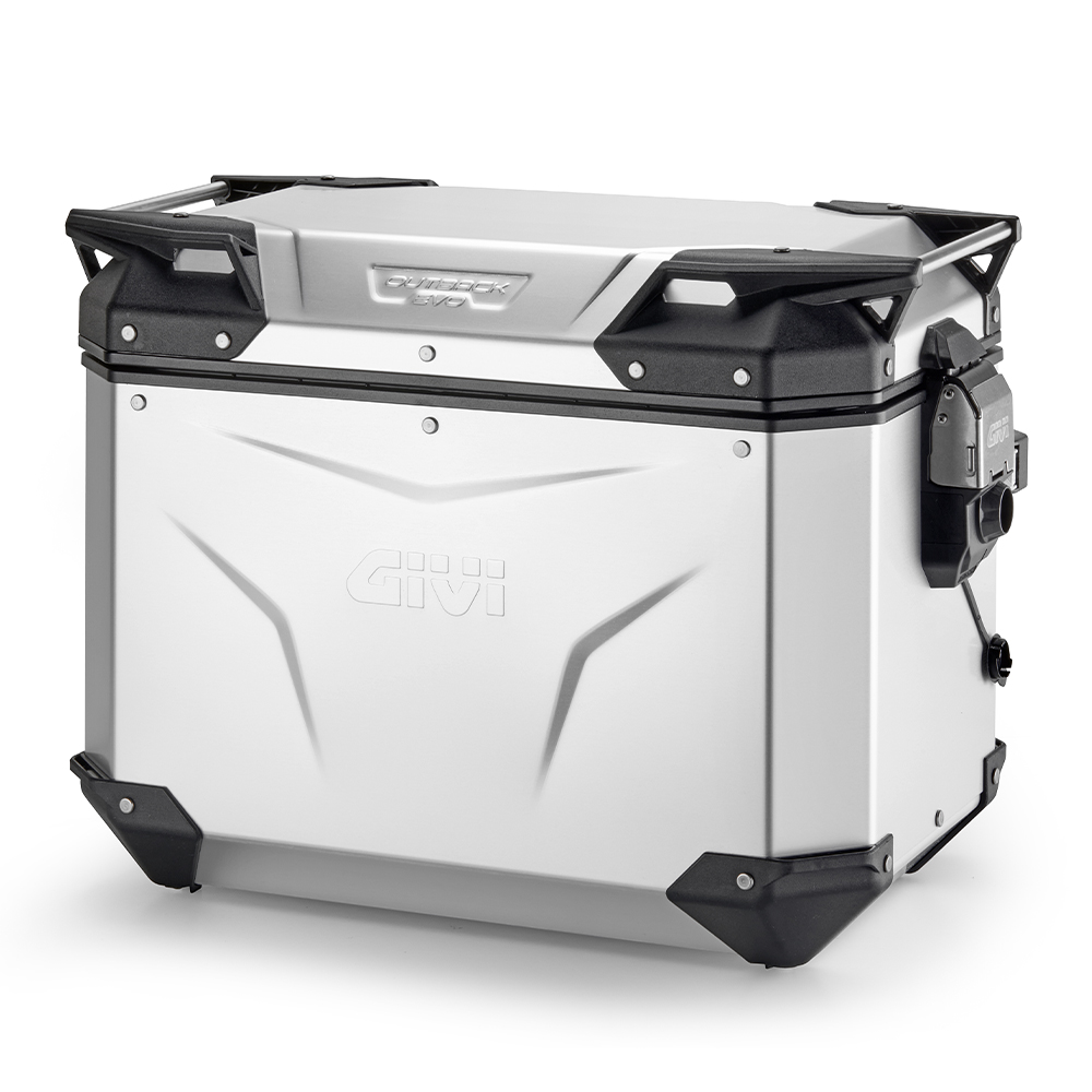 Seitenkoffer Trekker Outback EVO Monokey 48 Liter, Links, aus eloxiertem Aluminium, SMART SEC. LOCK