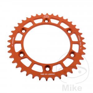 Alu-Kettenrad 40 Zähne Teilung 520 orange JT Innendurchmesser 125 Lochkreis 150