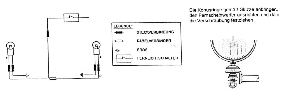 Twinlight Zusatzscheinwerferset (Fernlicht) inkl. Halter und Kabel chrom für BMW R 850 C (2000-2004)/R 1200 C (1997-2004)