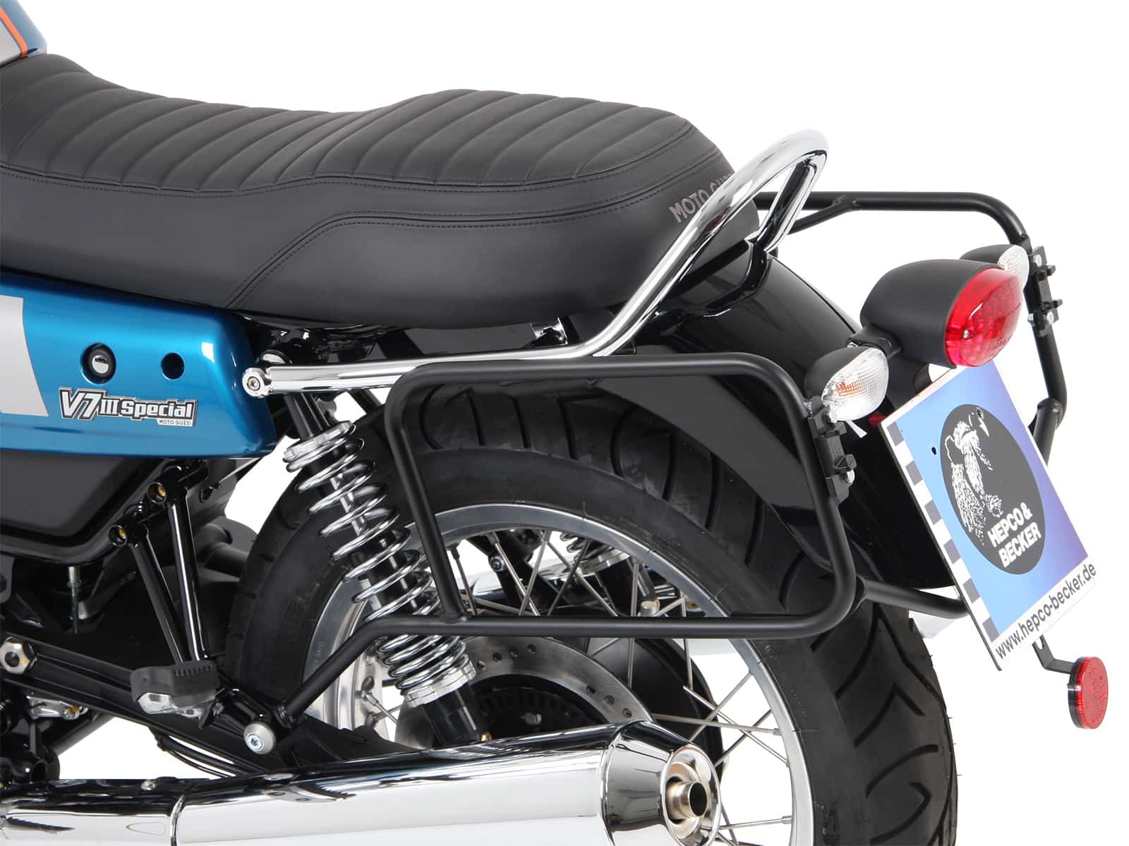Seitenkofferträger festverschraubt schwarz für Moto Guzzi V7 III (Stone, Special, Anniversario, Racer) (2017-2020)