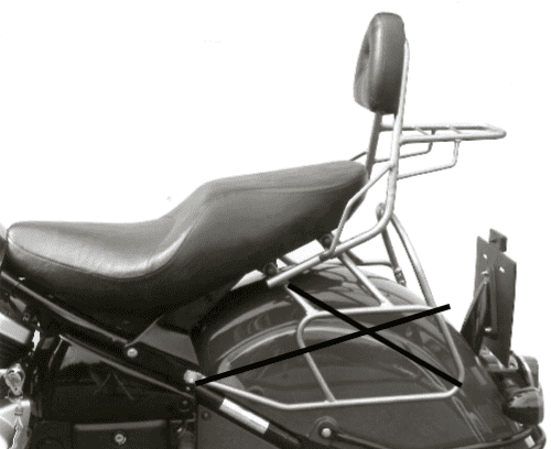 Sissybar mit Gepäckträger schwarz für Kawasaki VN 1500 Drifter (1999-2003)