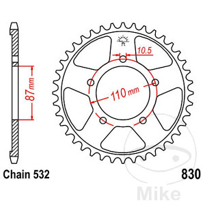 Kettenrad 46Z Teilung 532 Innendurchmesser 087 Lochkreis 110