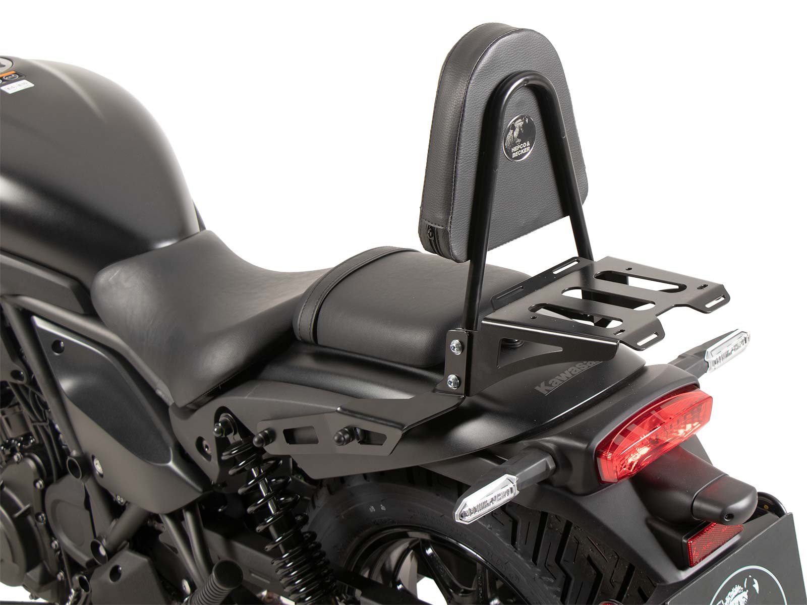 Sissybar mit Gepäckträger schwarz für Kawasaki Eliminator 500 (2024-)