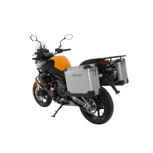 Motorrad Alukoffer System ZEGA Pro And-S 31/31 Liter mit Stahlträger schwarz für Kawasaki Versys 650 (2010-2014)