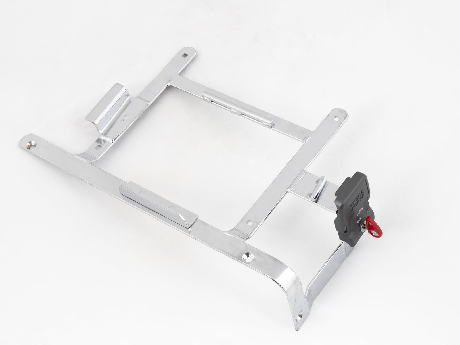 Halter rechts chrom mit Halteschloss für Hepco&Becker Alu Standard Seitenkoffer
