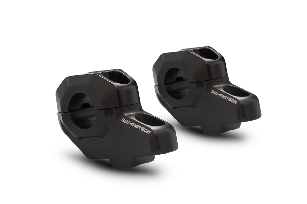 Lenkerverlegung für Ø 22 mm Lenker. B-Ware H=30 mm. Verlegung um 21 mm. Schwarz.