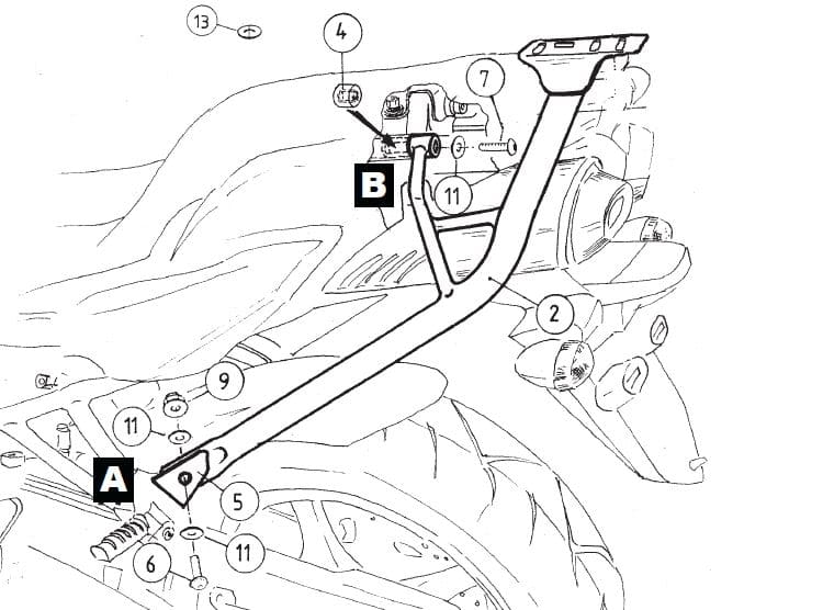 Alurack Topcaseträger silber für Yamaha FZ 6/Fazer (2007-2009)