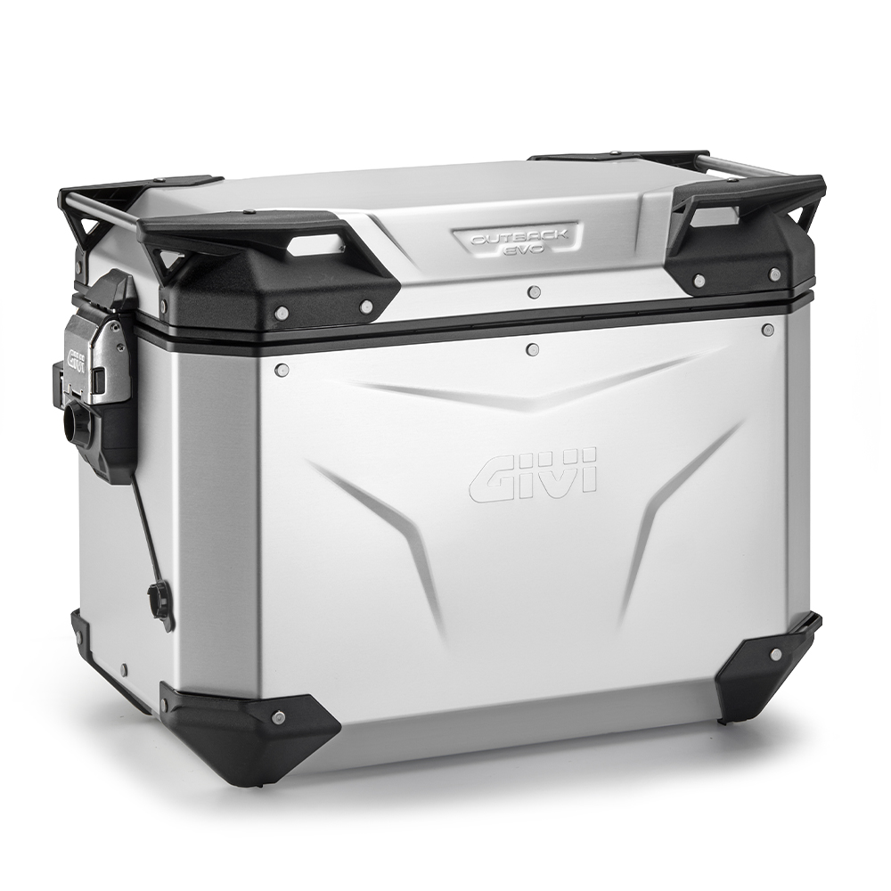 Seitenkoffer Trekker Outback EVO Monokey 48 Liter, Rechts, aus eloxiertem Aluminium, SMART SEC. LOCK