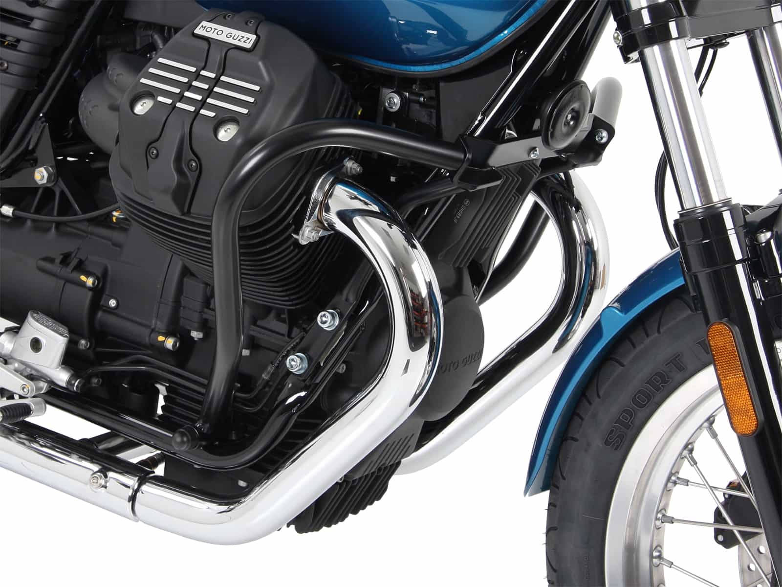 Motorschutzbügel schwarz für Moto Guzzi V7 III (Stone, Special, Anniversario, Racer) (2017-2020)