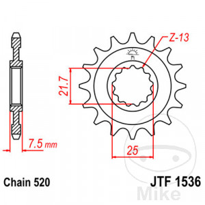 Ritzel 15Z Teilung 520 Alternative: 7260937