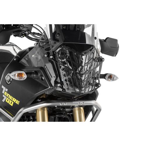Scheinwerferschutz schwarz mit Schnellverschluss für Yamaha Ténéré 700 (-2024) *OFFROAD USE ONLY*