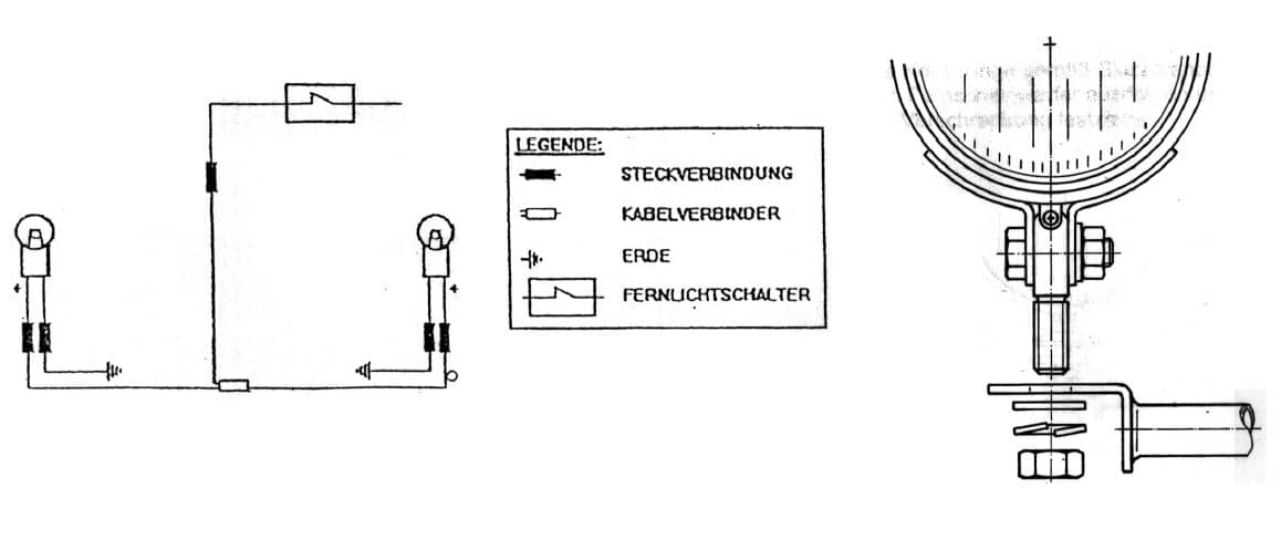 Twinlight Zusatzscheinwerferset (Fernlicht) inkl. Halter und Kabel chrom für Honda F 6 C Custom (1997-2001)