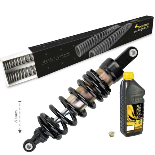 Touratech Suspension Tieferlegung um -55mm Gabelfedern und E1 Federbein für BMW G310GS (2017-2024)