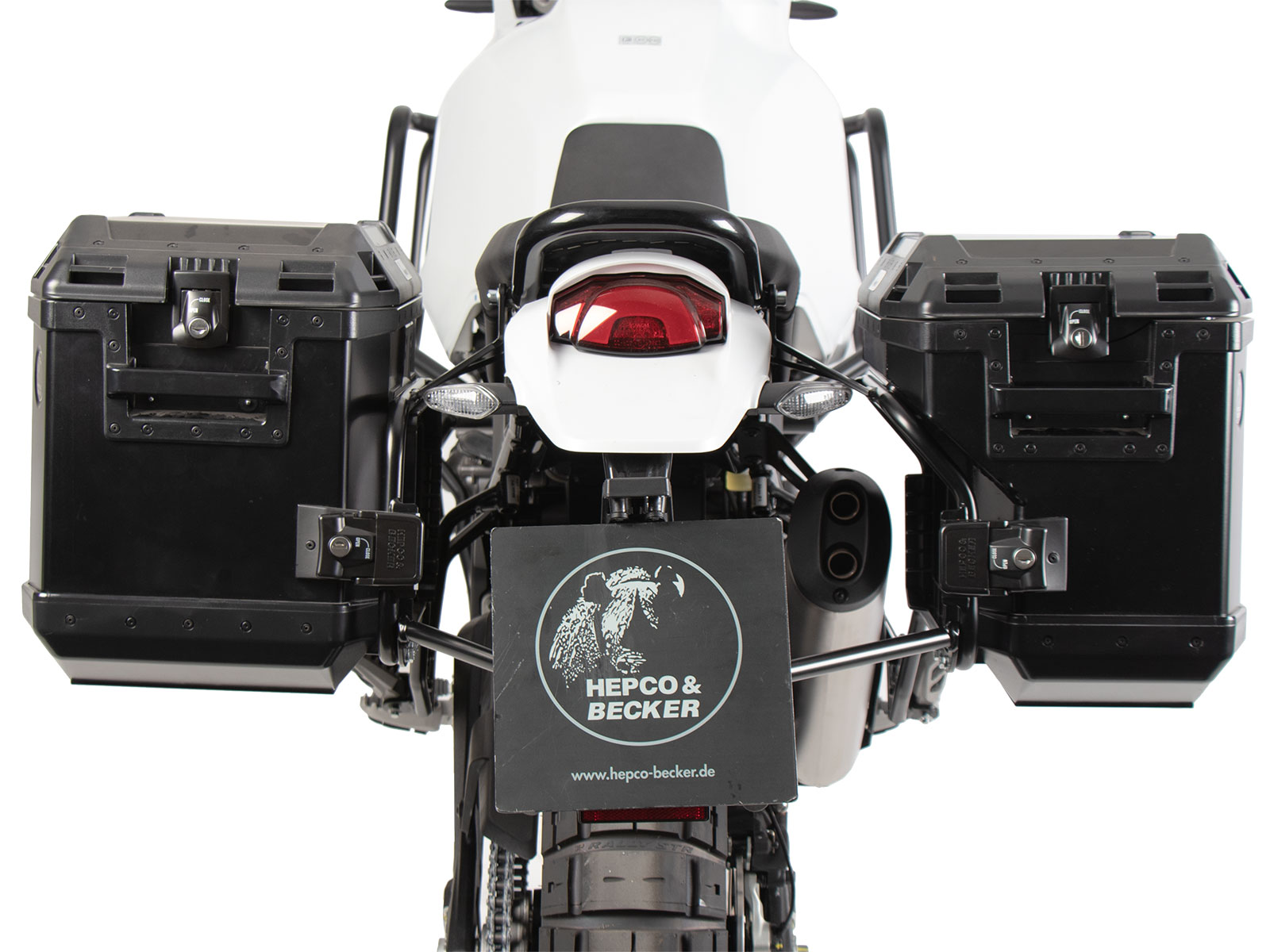 Kofferträgerset Cutout schwarz inkl. Xplorer Cutout schwarz Kofferset für Ducati Desert X (2022-)