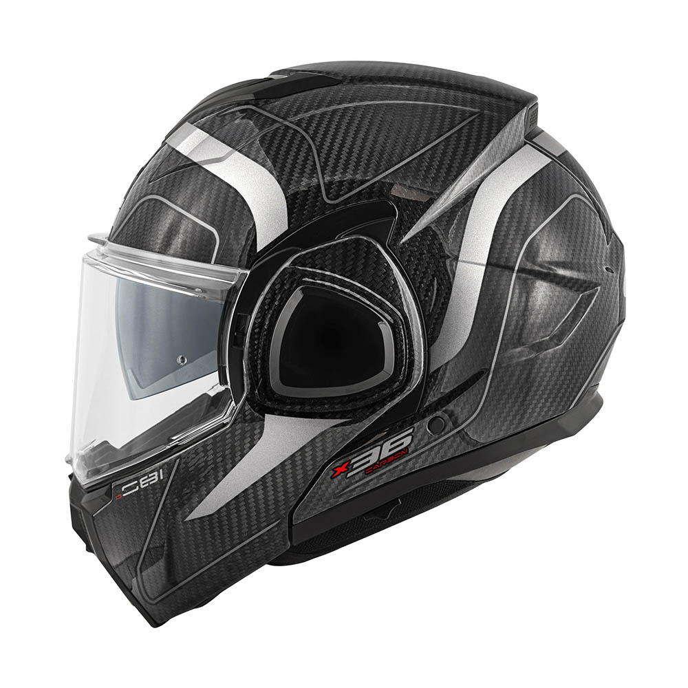 HPS X36 CARBON FLIP-BACK, Gr. 56/S, Silber Carbon glänzend