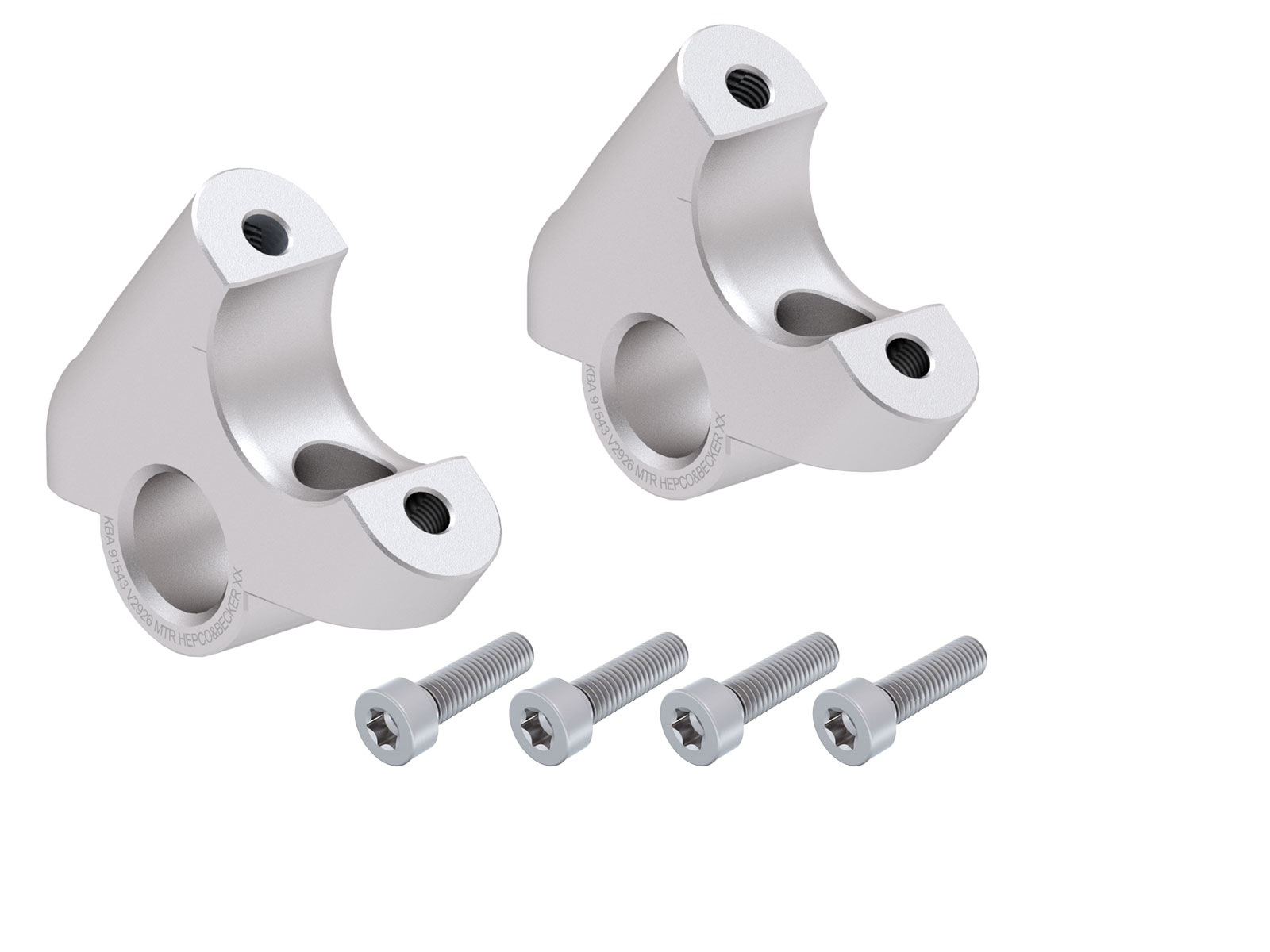 Lenkererhöhung mit Versatz 30 mm hoch, 24 mm zurück, silber für BMW R 1250 GS (2018-2023)