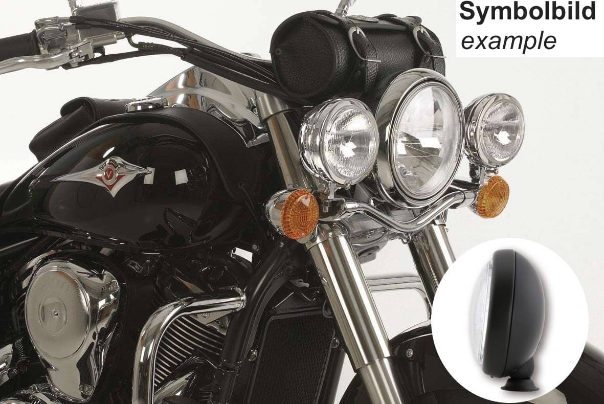 Twinlight Zusatzscheinwerferset (Fernlicht) inkl. Halter und Kabel schwarz für Kawasaki VN 900 Classic/Vulcan (2006-)