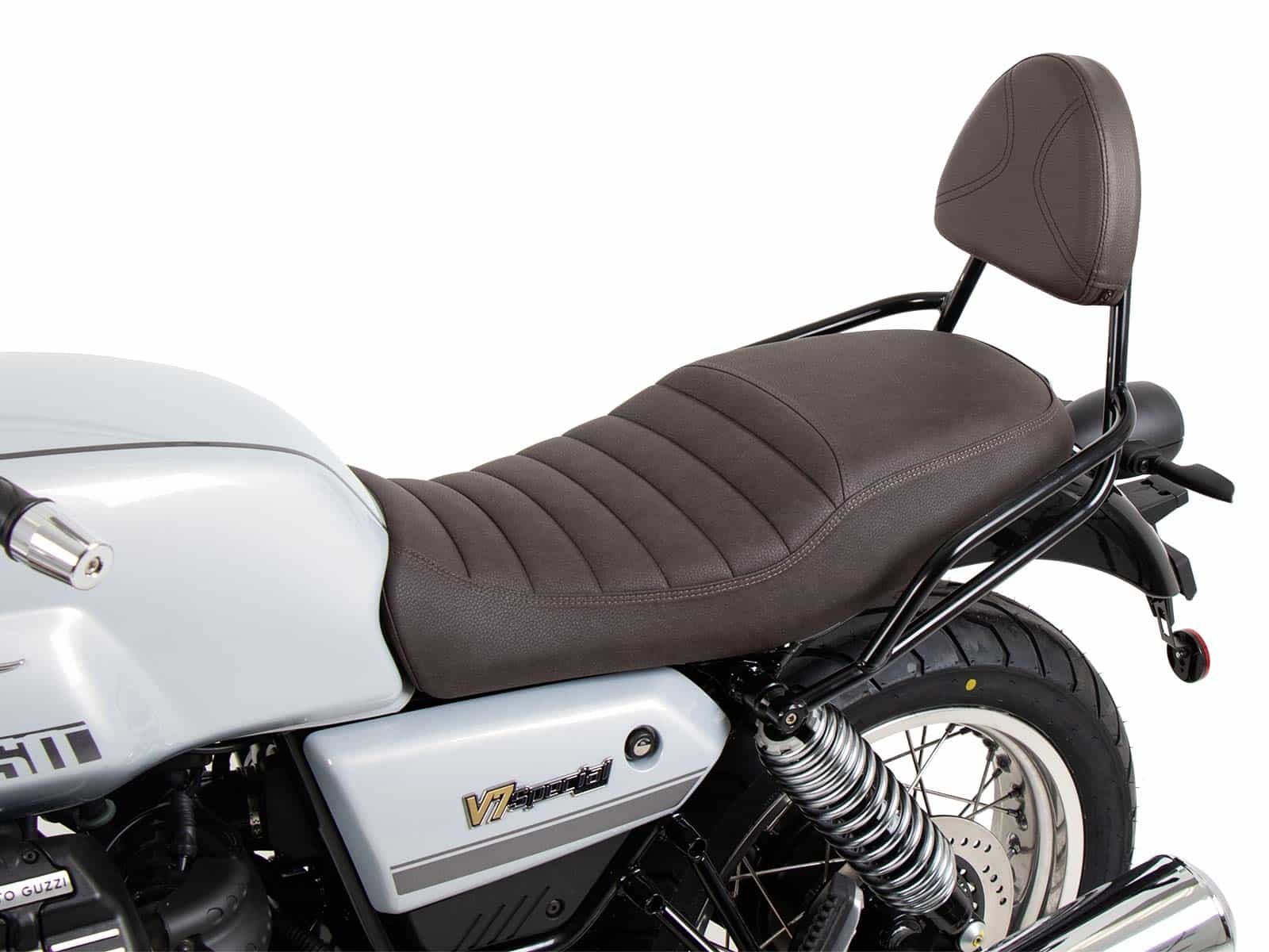 Sissybar ohne Gepäckträger schwarz/braun für Moto Guzzi V7 Special/Stone/Centenario (2021-2024)