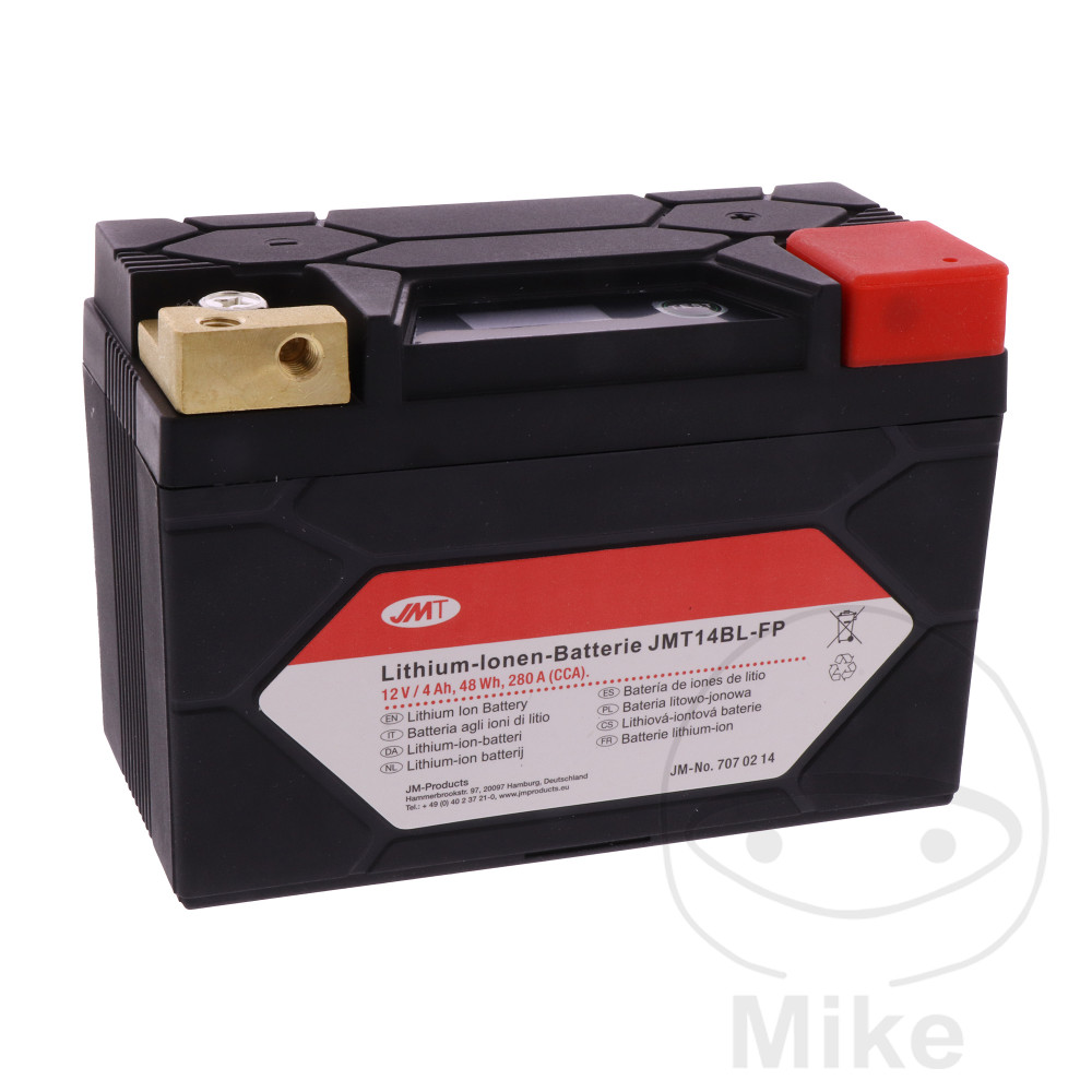 Batterie Motorrad JMT14BL-FP JMT Lithium-Ionen mit Anzeige