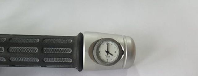 k-10333-silber-eloxiert-mit-Uhr-silber-580 Lenkergewicht mit Uhr für BMW R nineT / Scrambler / Urban / Racer