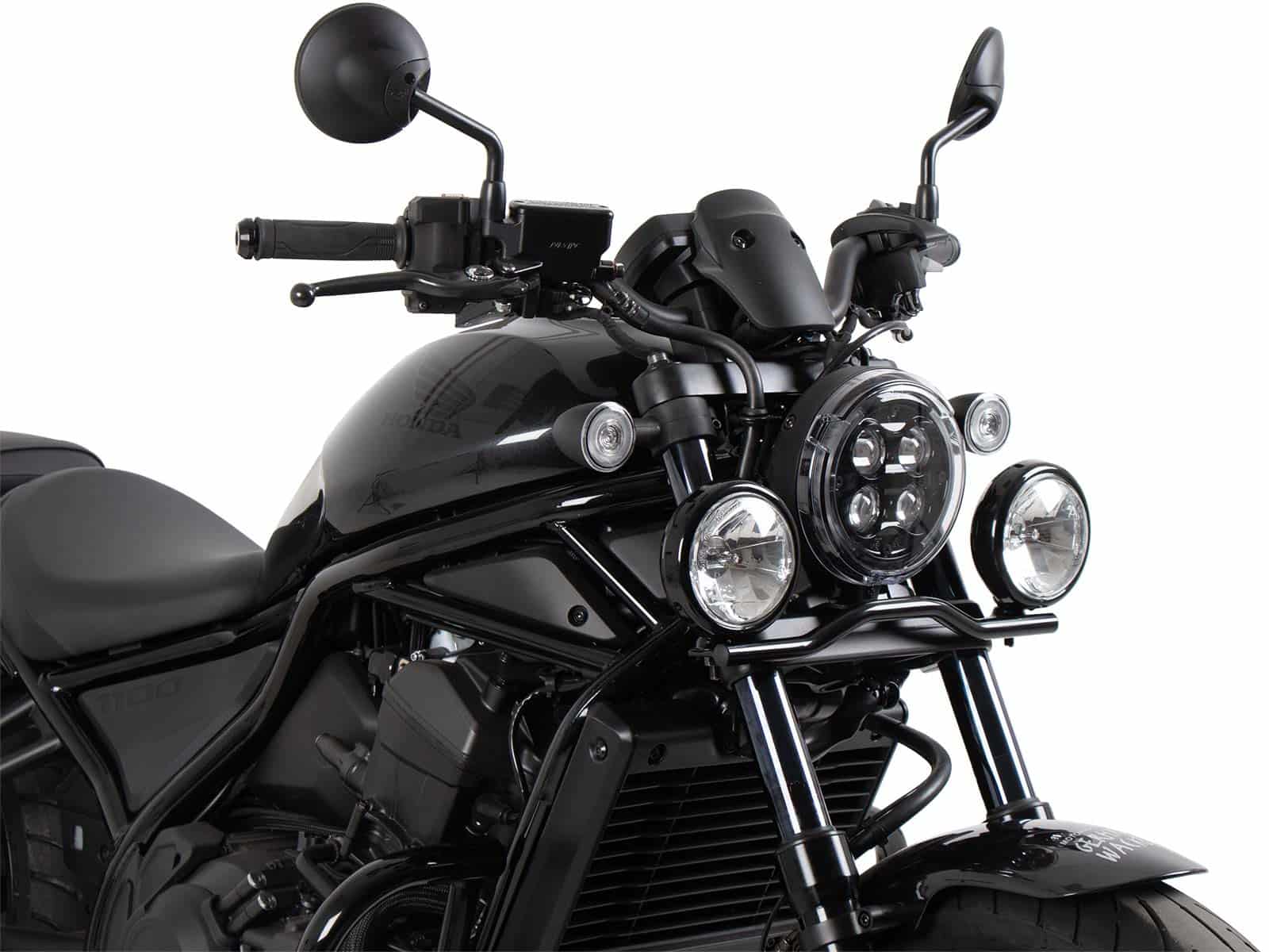 Twinlight Zusatzscheinwerferset (Fernlicht) inkl. Halter und Kabel schwarz für Honda CMX 1100 Rebel / DCT (2021-2024)