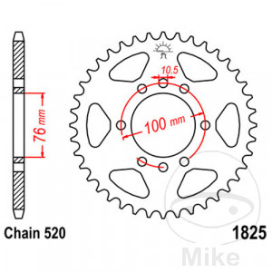 Kettenrad 42Z Teilung 520 Innendurchmesser 076 Lochkreis 100