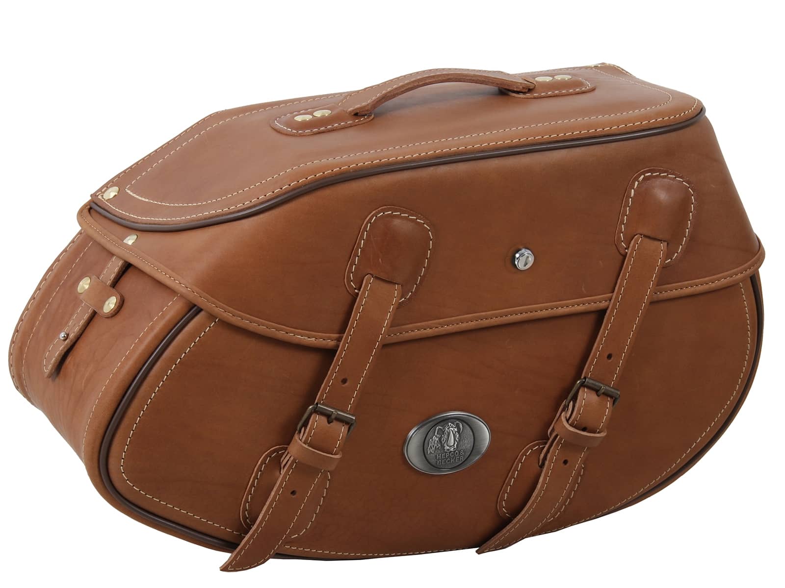 Ledereinzeltasche Buffalo sandbraun links für Rohrpacktaschenhalter