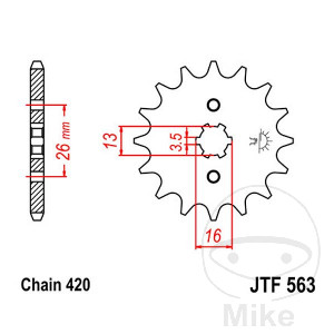 Ritzel 17Z Teilung 420 grobverzahnt 3.5 Innendurchmesser 13/16