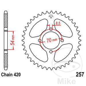 Kettenrad 36Z Teilung 420 Innendurchmesser 054 Lochkreis 070