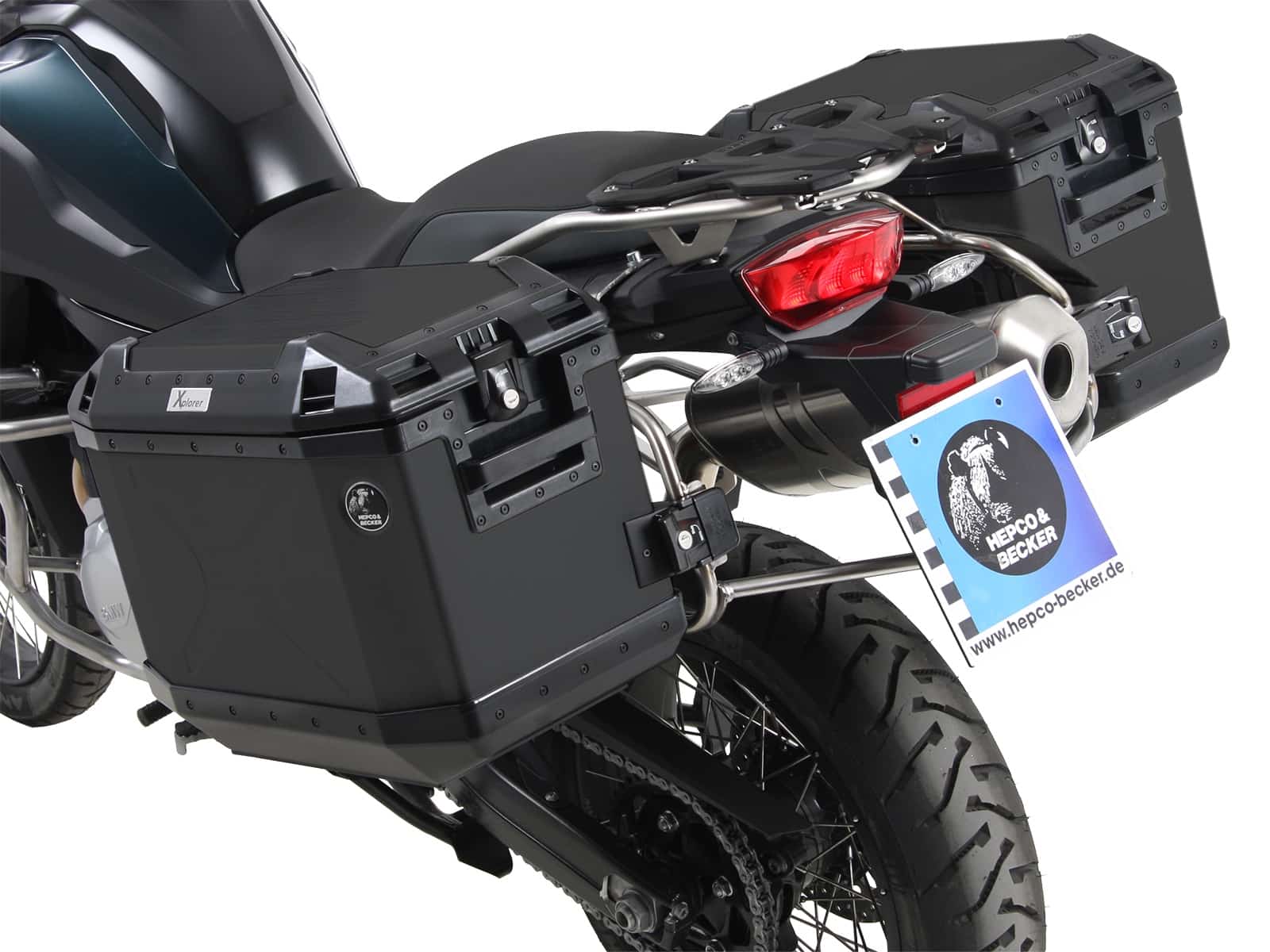 Kofferträgerset Cutout Edelstahlträger inkl. Xplorer Cutout schwarz Kofferset für BMW F 850 GS (2018-2023)