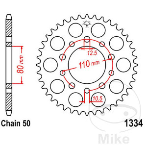 Kettenrad 34Z Teilung 530 Innendurchmesser 080 Lochkreis 110