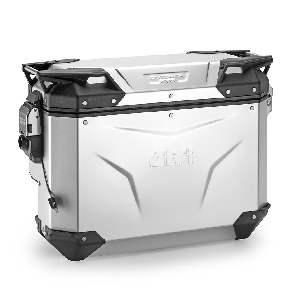 Seitenkoffer Trekker Outback EVO Monokey 33 Liter, Seitl. versetzt, rechts, aus eloxiertem Aluminium