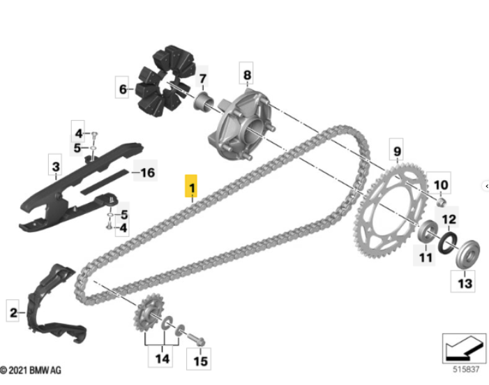 BMW Motorrad M Endurance Kette 122GL für z.B. F 750 800 850 900 GS XR