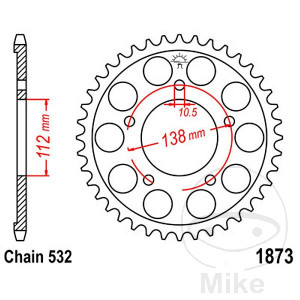 Kettenrad 48Z Teilung 532 Innendurchmesser 112 Lochkreis 138