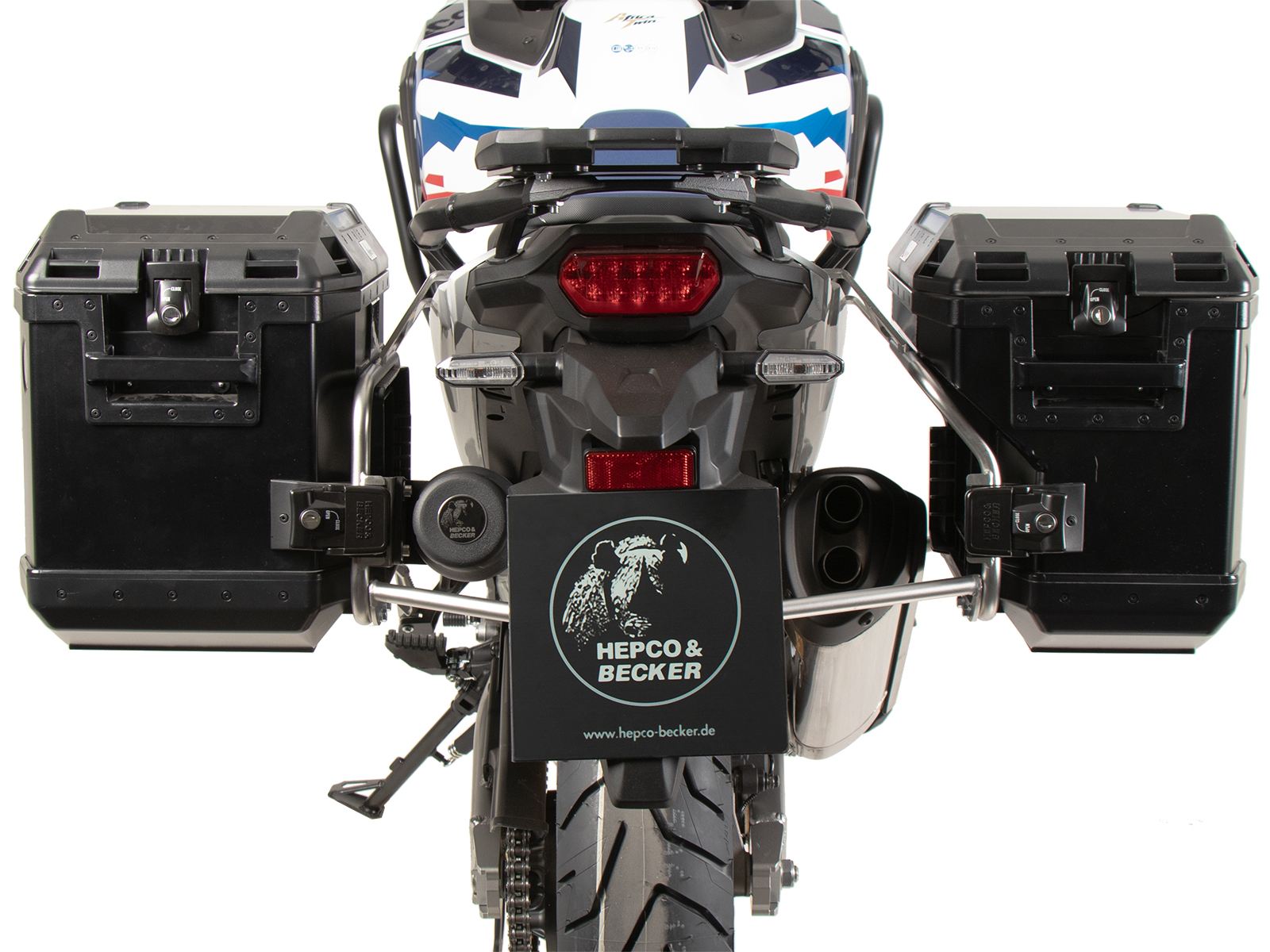 Kofferträgerset Cutout Edelstahlträger inkl. Xplorer Cutout schwarz Kofferset für Honda CRF 1100L Africa Twin Adventure Sports (2024-)