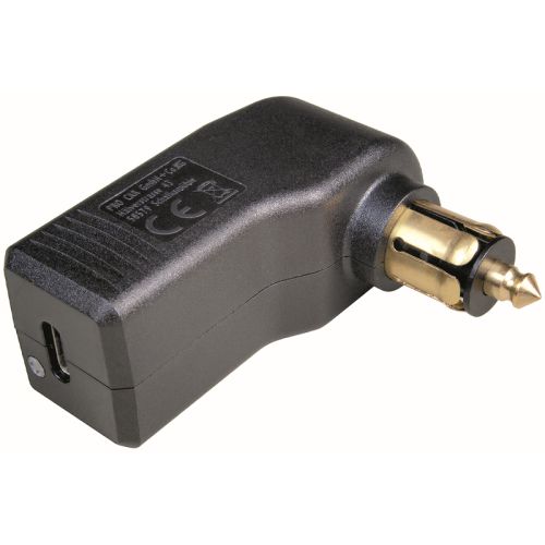 Gewinkelter USB-C Normstecker, 12-24V / 5V, max. 3A, DIN-/Bordnetz-Steckdosen